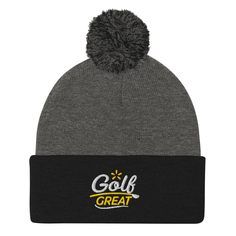 Golf Great Quirky Fun Embroidered Golf Pom-Pom Beanie - Funny Golf Tee by Swing Epic