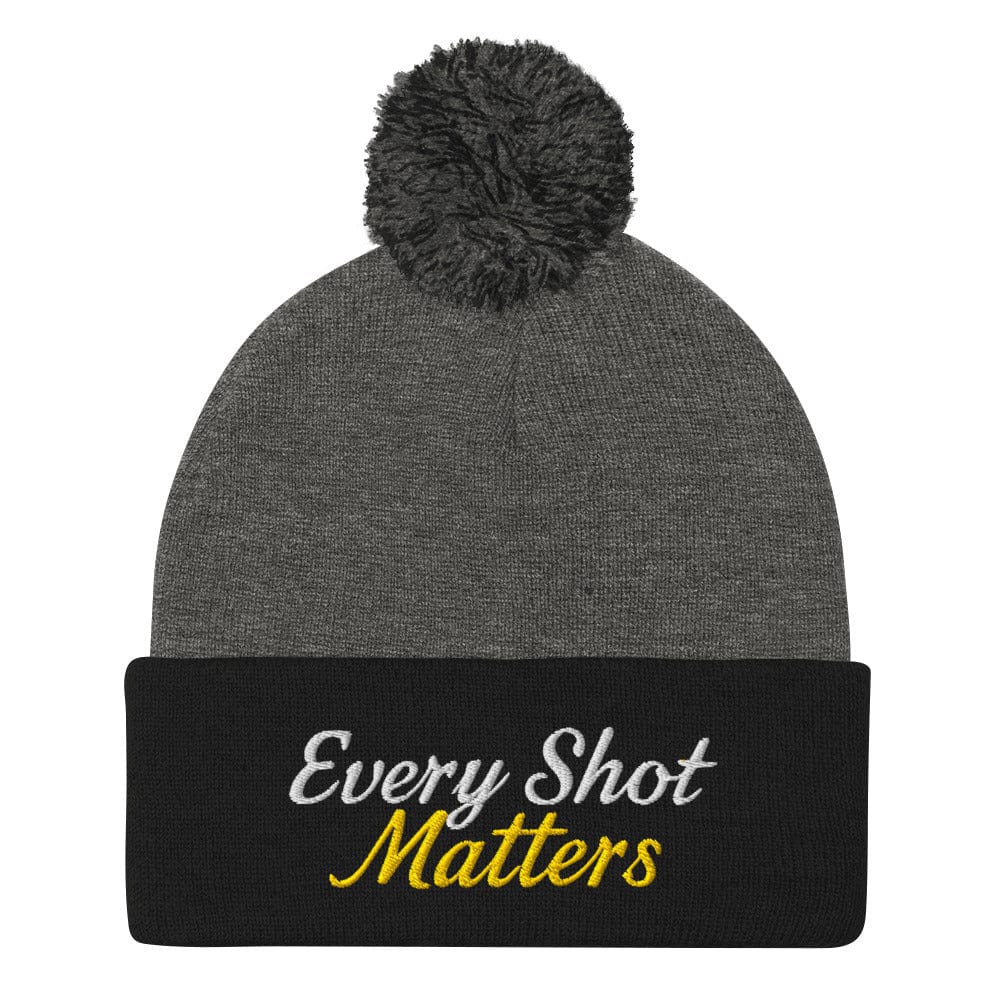 Every Shot Matters Fun Embroidered Golf Pom-Pom Beanie - Funny Golf Tee by Swing Epic