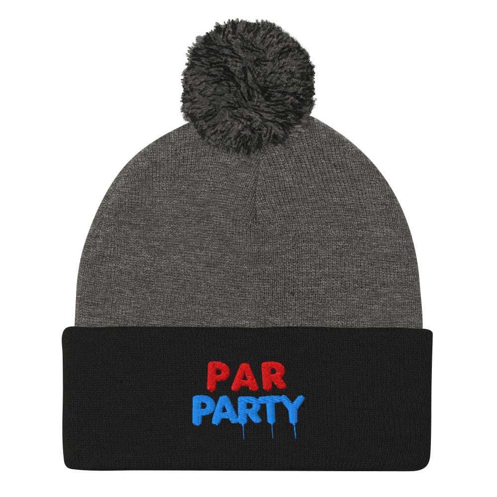 Par Party Fun Embroidered Golf Pom-Pom Beanie - Funny Golf Tee by Swing Epic