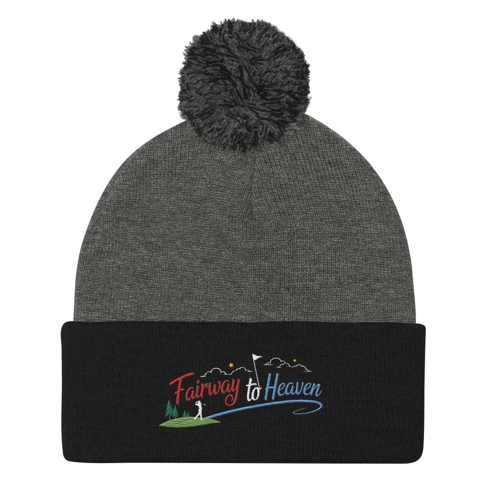 Fairway to Heaven Embroidered Golf Pom-Pom Beanie - Funny Golf Tee by Swing Epic