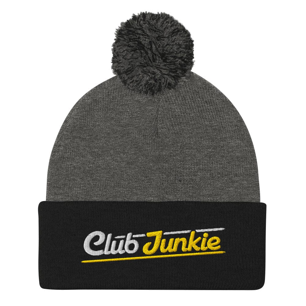 Club Junkie Embroidered Golf Pom-Pom Beanie - Funny Golf Tee by Swing Epic
