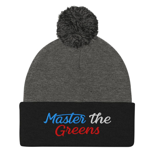Master the Greens Embroidered Golf Pom-Pom Beanie - Funny Golf Tee by Swing Epic