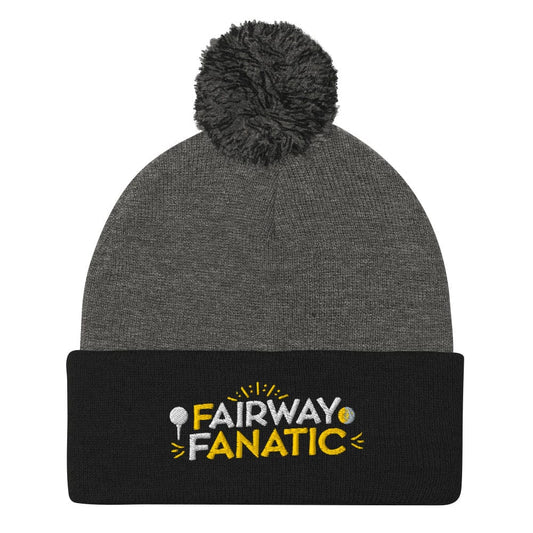 Fairway Fanatic Embroidered Golf Pom-Pom Beanie - Funny Golf Tee by Swing Epic