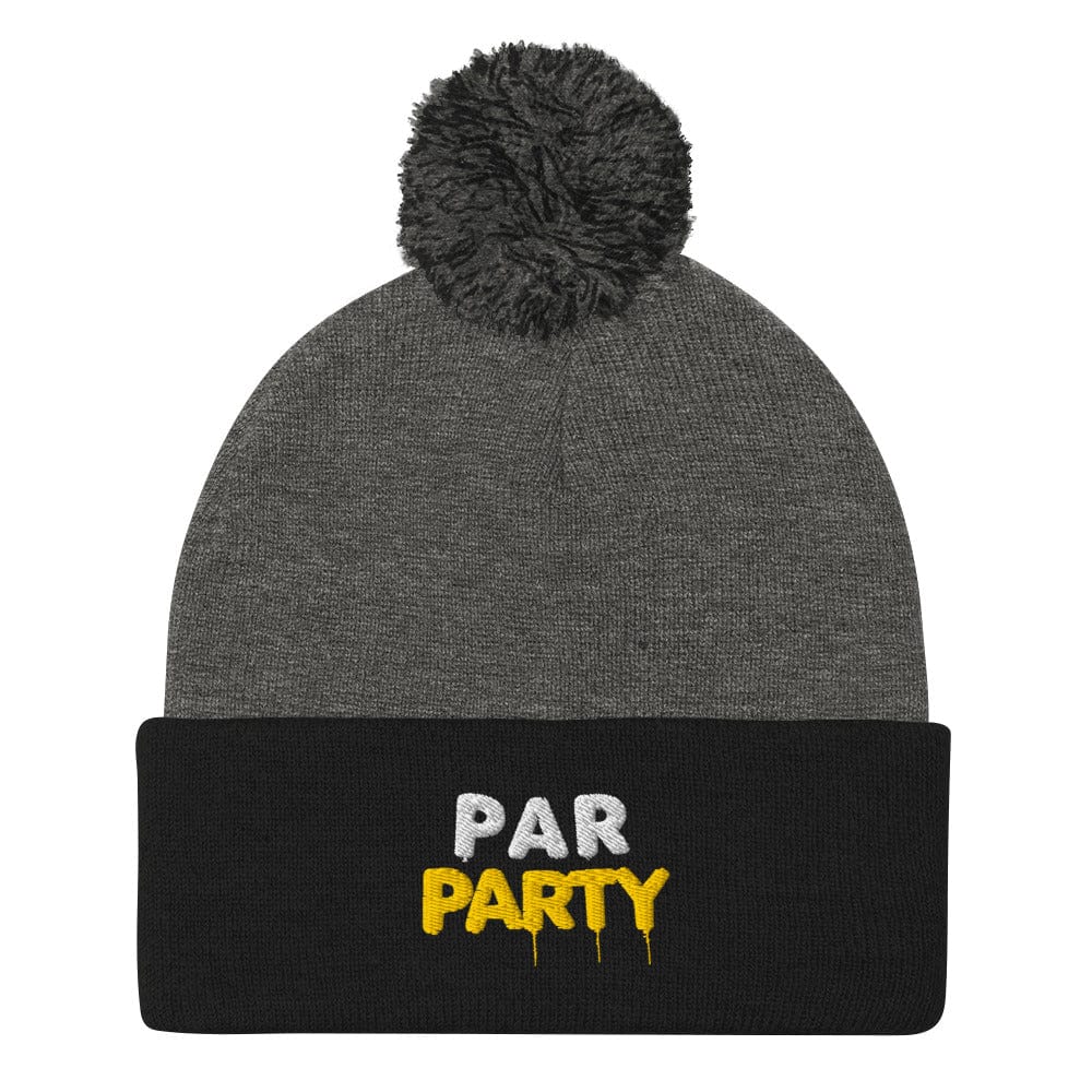 Par Party Fun Embroidered Golf Pom-Pom Beanie - Funny Golf Tee by Swing Epic