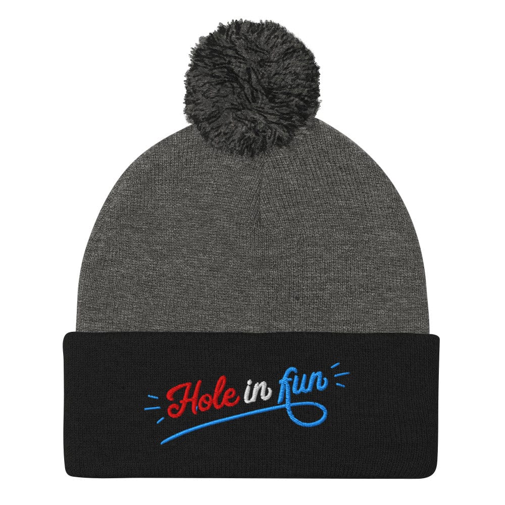 Hole in Fun Embroidered Golf Pom-Pom Beanie - Funny Golf Tee by Swing Epic