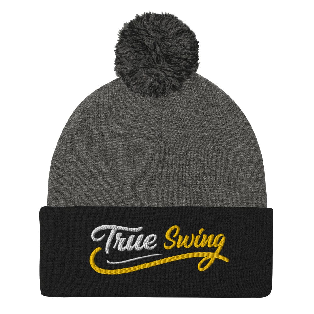 True Swing Embroidered Golf Pom-Pom Beanie - Funny Golf Tee by Swing Epic