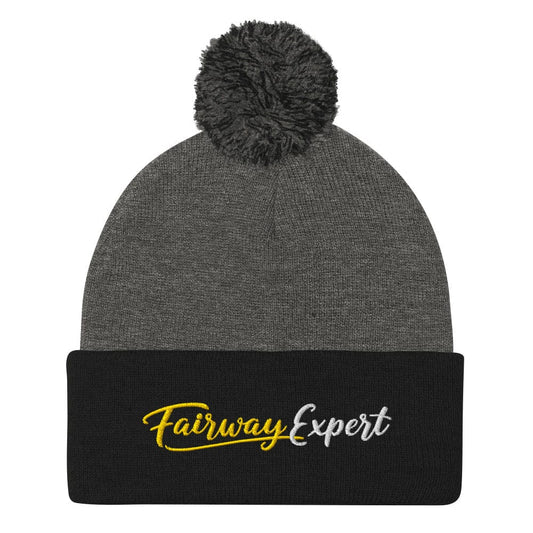 Fairway Expert Fun Embroidered Golf Pom-Pom Beanie - Funny Golf Tee by Swing Epic