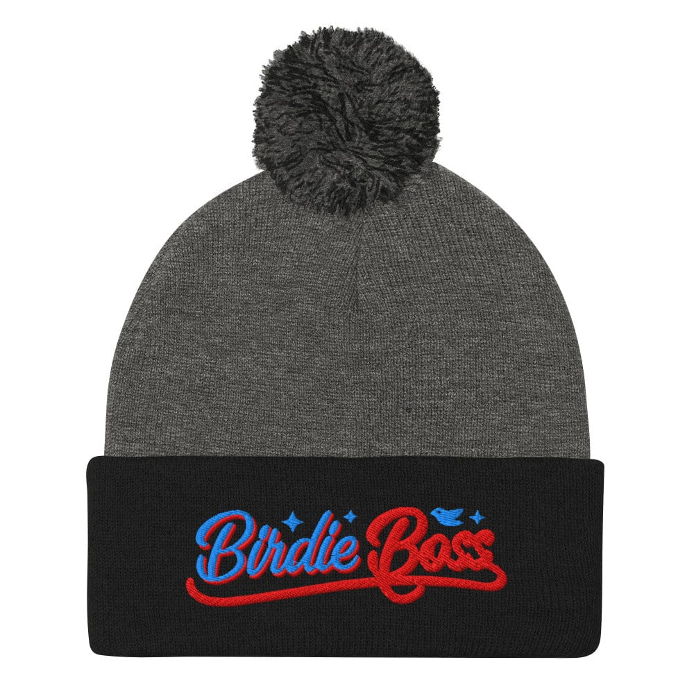 Birdie Boss Embroidered Golf Pom-Pom Beanie - Funny Golf Tee by Swing Epic