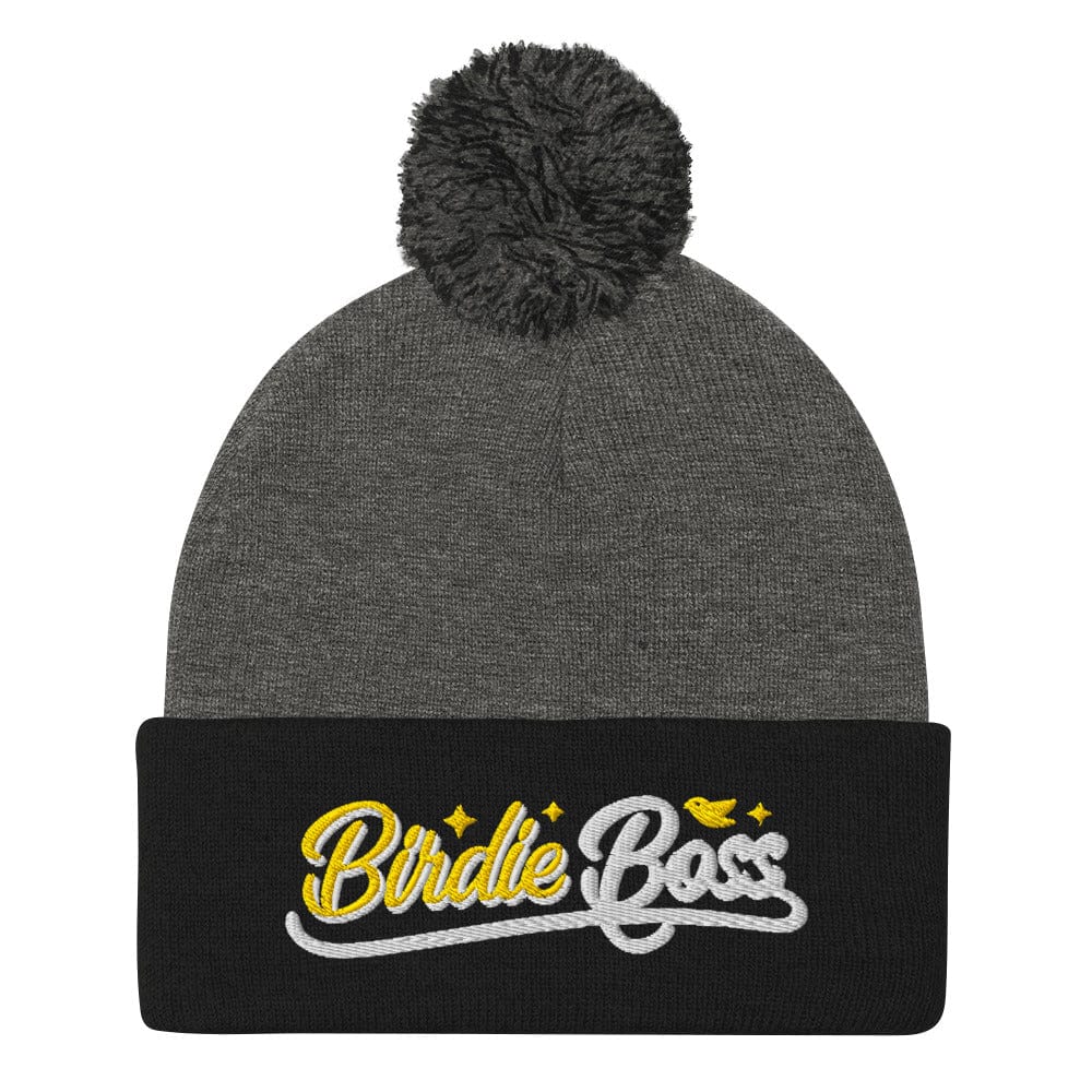 Birdie Boss Embroidered Golf Pom-Pom Beanie - Funny Golf Tee by Swing Epic