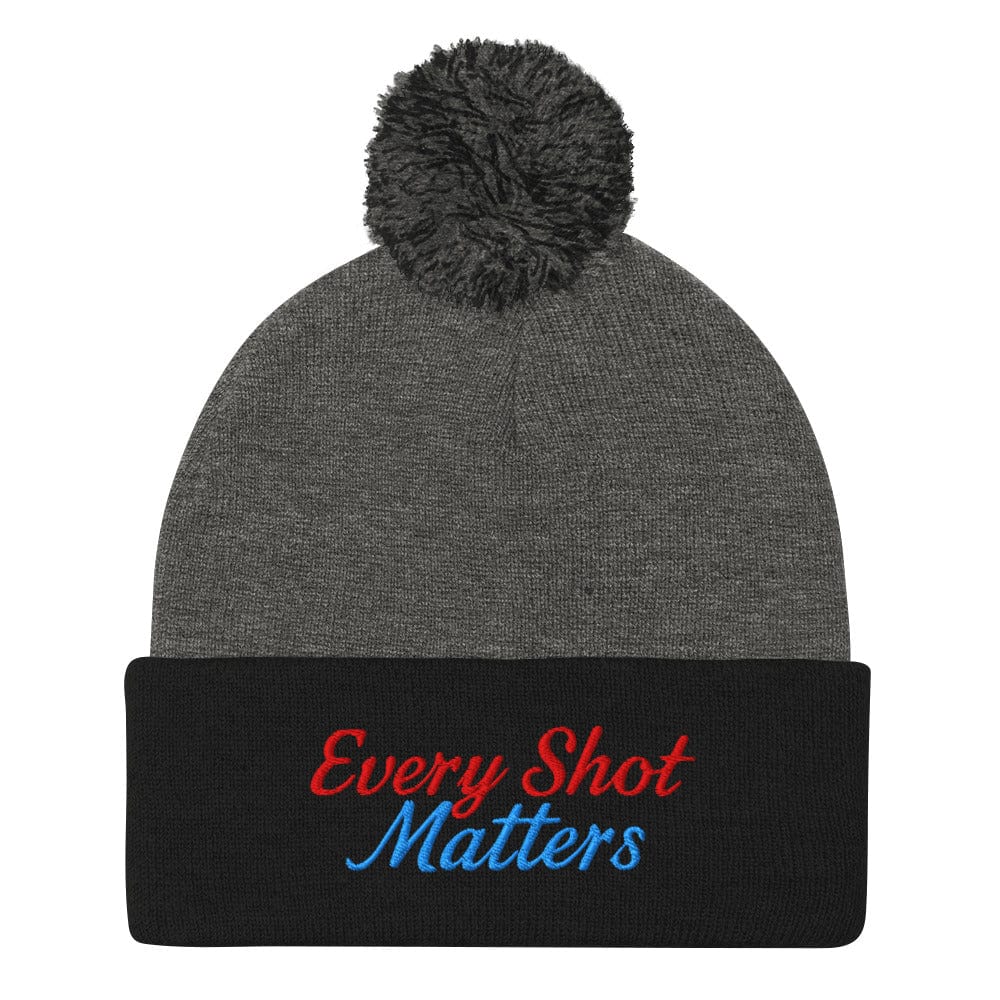 Every Shot Matters Fun Embroidered Golf Pom-Pom Beanie - Funny Golf Tee by Swing Epic