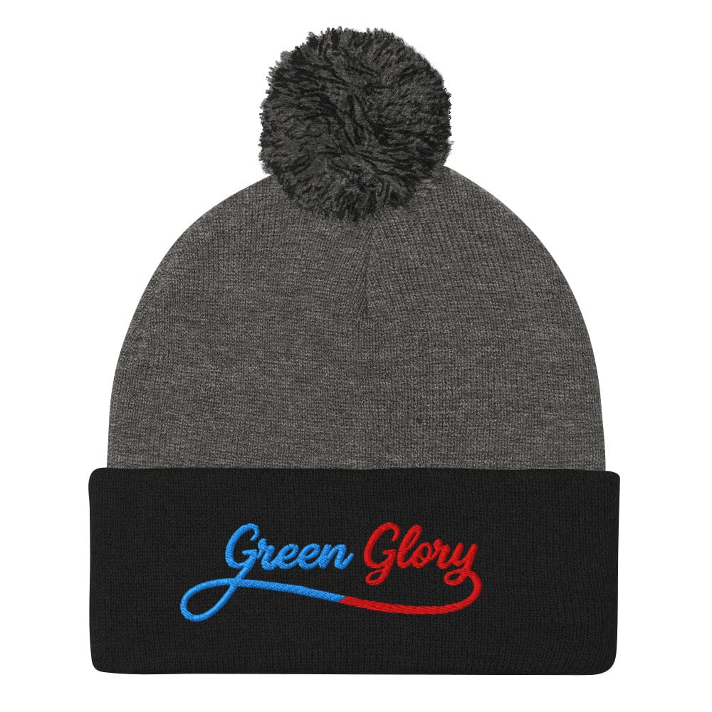 Green Glory Fun Design Embroidered Golf Pom-Pom Beanie - Funny Golf Tee by Swing Epic
