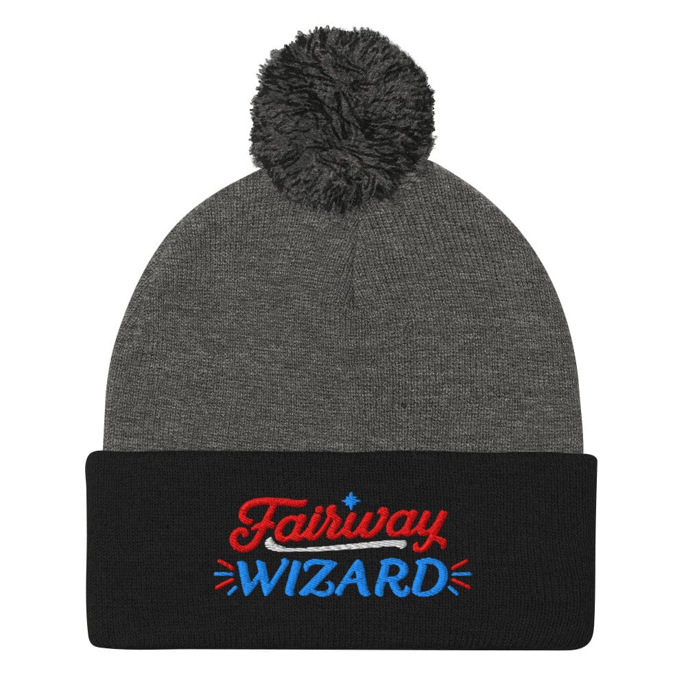 Fairway Wizard Embroidered Golf Pom-Pom Beanie - Funny Golf Tee by Swing Epic