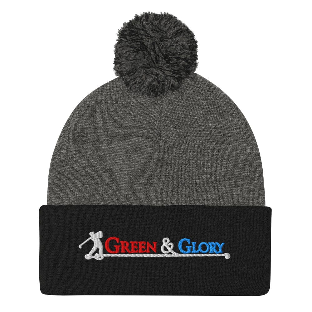 Green & Glory Embroidered Golf Pom-Pom Beanie - Funny Golf Tee by Swing Epic