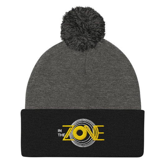 In the Zone Embroidered Golf Pom-Pom Beanie - Funny Golf Tee by Swing Epic