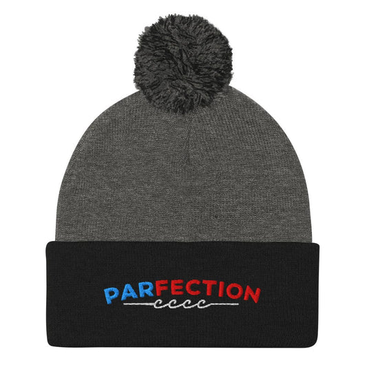 Parfection Fun Embroidered Golf Pom-Pom Beanie - Funny Golf Tee by Swing Epic