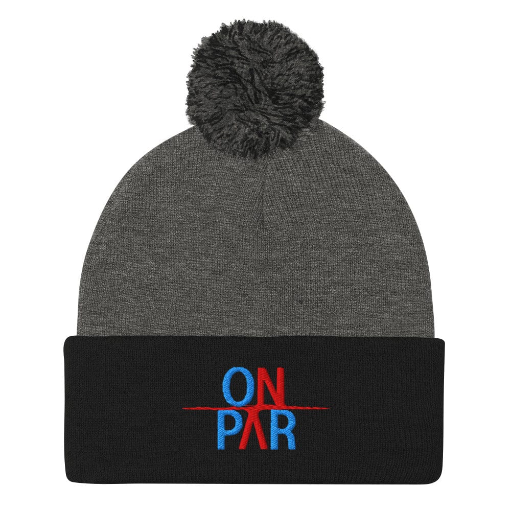 On Par Fun Embroidered Golf Pom-Pom Beanie - Funny Golf Tee by Swing Epic