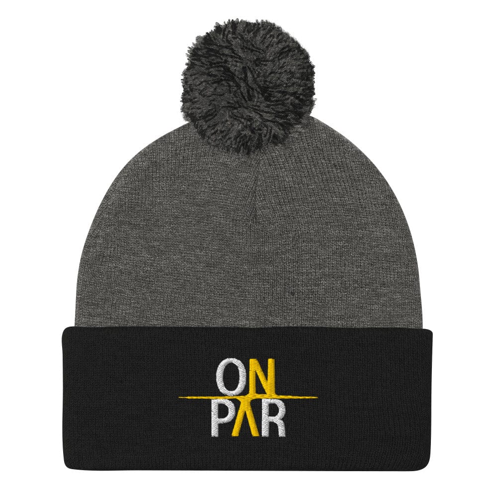On Par Fun Embroidered Golf Pom-Pom Beanie - Funny Golf Tee by Swing Epic