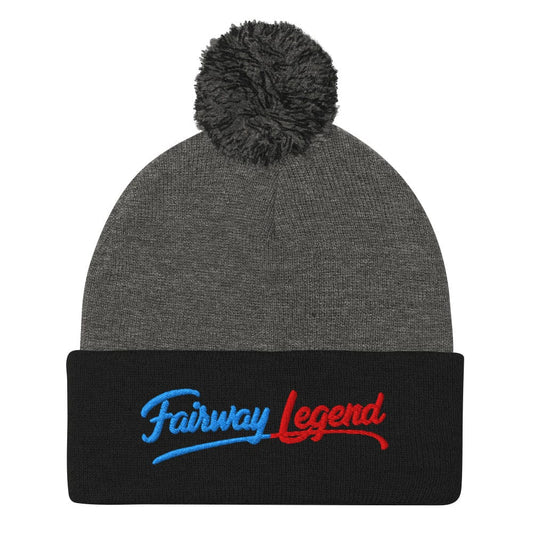 Fairway Legend Fun Embroidered Golf Pom-Pom Beanie - Funny Golf Tee by Swing Epic