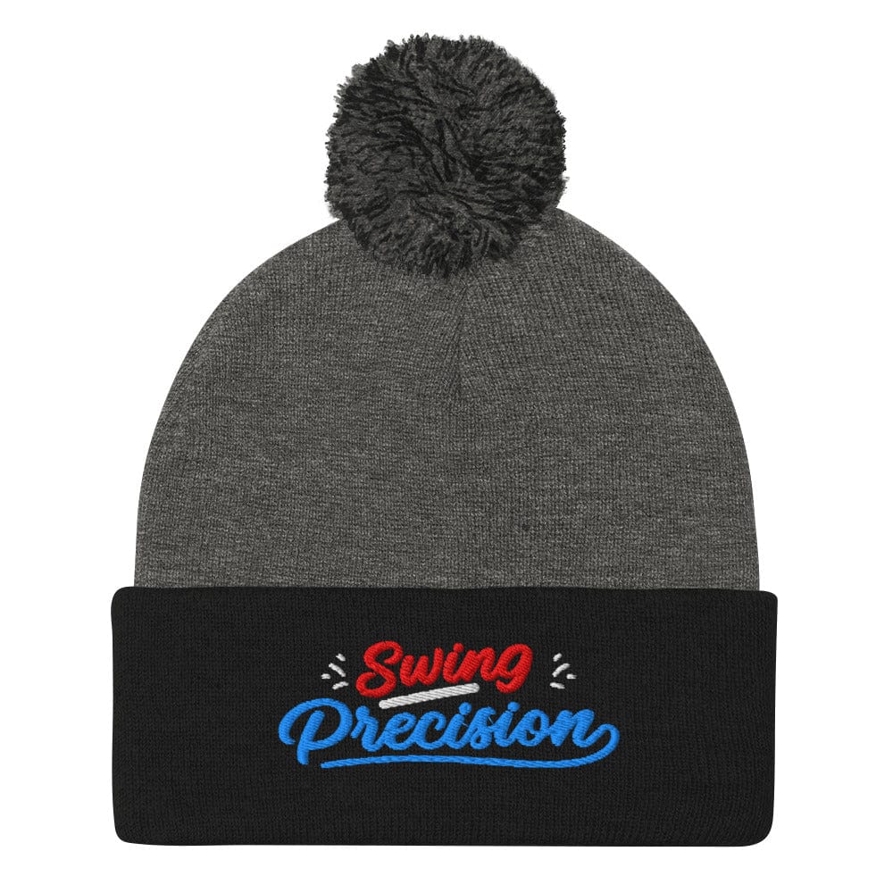 Swing Precision Embroidered Golf Pom-Pom Beanie - Funny Golf Tee by Swing Epic