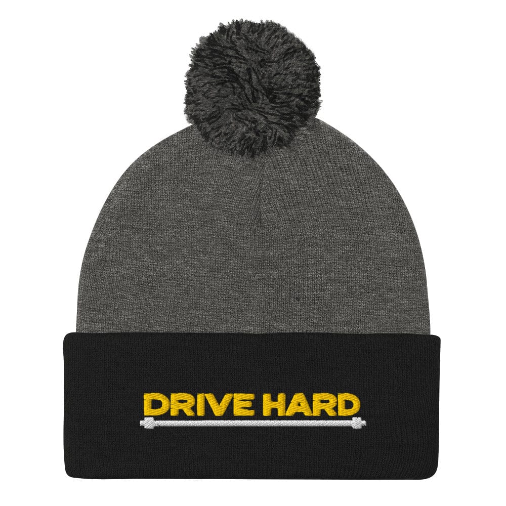 Drive Hard Embroidered Golf Pom-Pom Beanie - Funny Golf Tee by Swing Epic