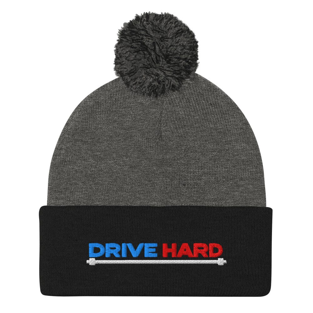Drive Hard Embroidered Golf Pom-Pom Beanie - Funny Golf Tee by Swing Epic