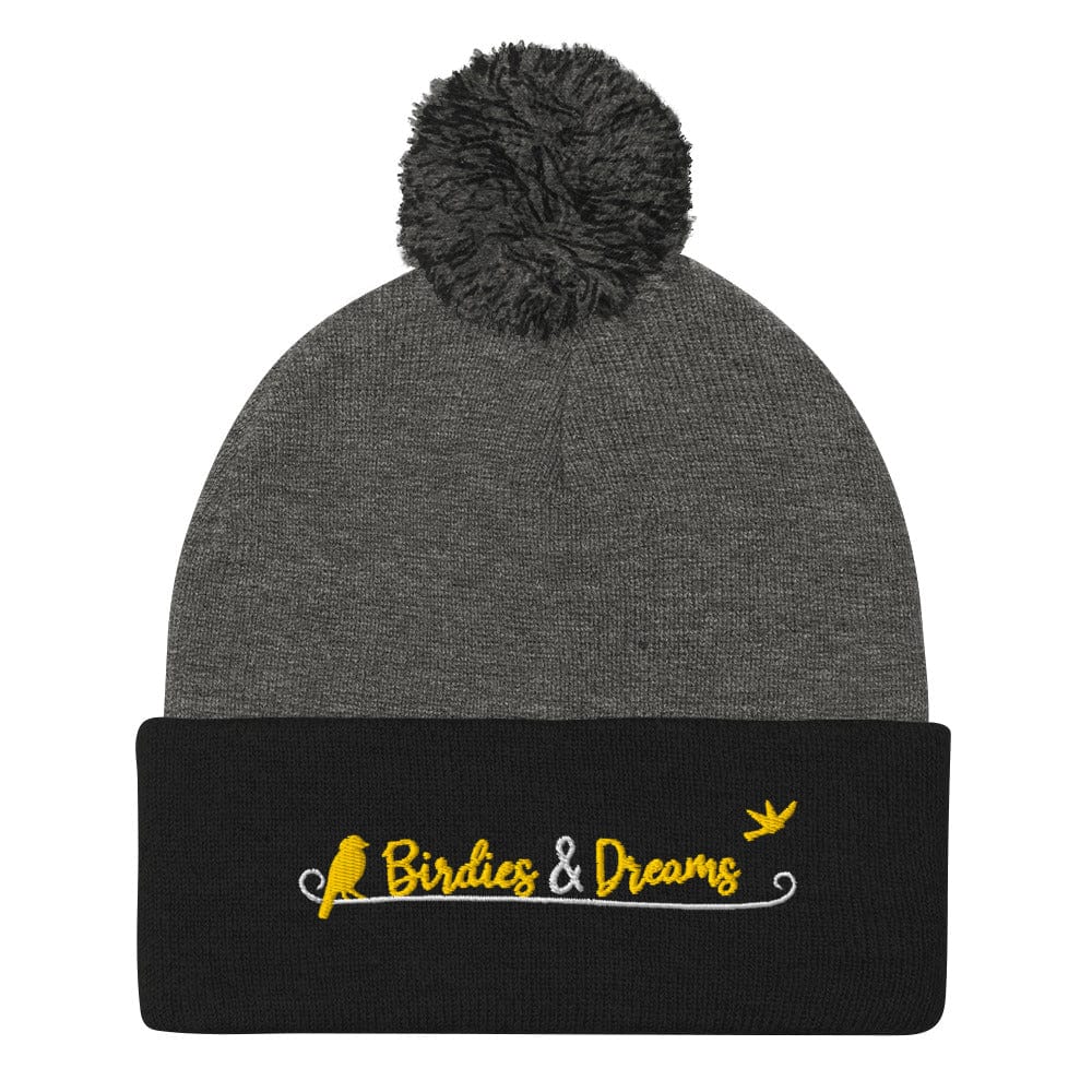 Birdies & Dreams Embroidered Golf Pom-Pom Beanie - Funny Golf Tee by Swing Epic