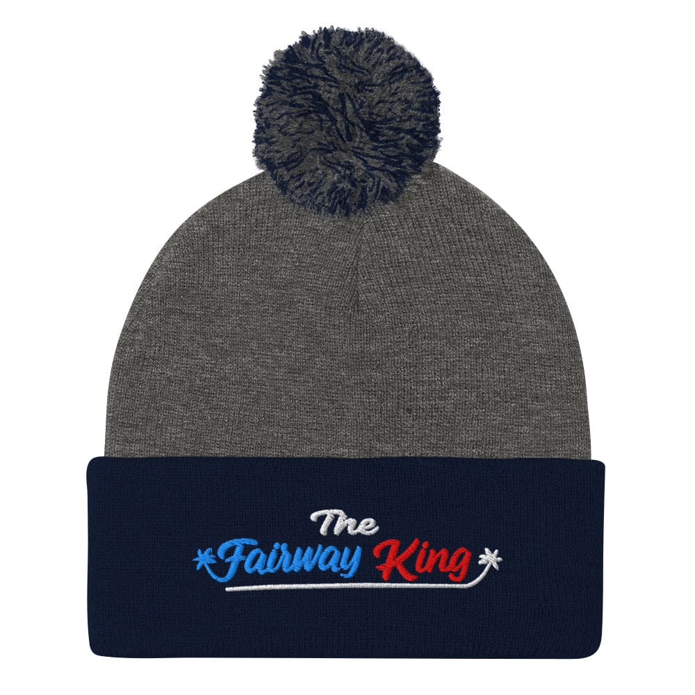 The Fairway King Embroidered Golf Pom-Pom Beanie - Funny Golf Tee by Swing Epic