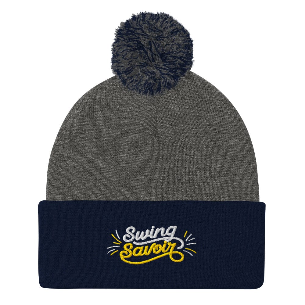 Swing Savoir Embroidered Golf Pom-Pom Beanie - Funny Golf Tee by Swing Epic