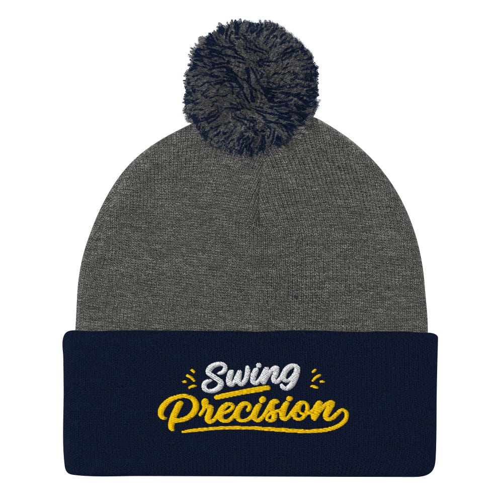 Swing Precision Quirky Embroidered Golf Pom-Pom Beanie - Funny Golf Tee by Swing Epic
