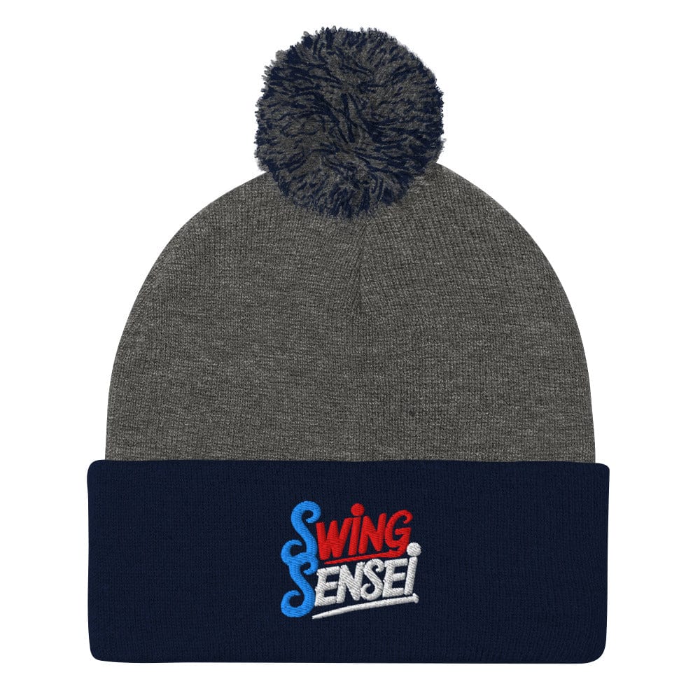 Swing Sensei Embroidered Golf Pom-Pom Beanie - Funny Golf Tee by Swing Epic