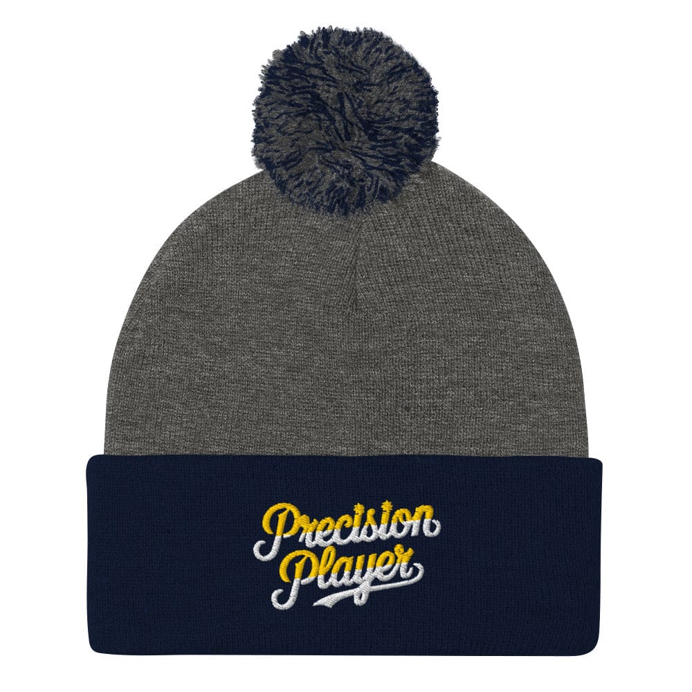 Precision Player Fun Embroidered Golf Pom-Pom Beanie - Funny Golf Tee by Swing Epic
