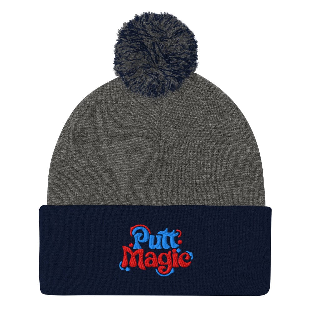 Putt Magic Quirky Embroidered Golf Pom-Pom Beanie - Funny Golf Tee by Swing Epic