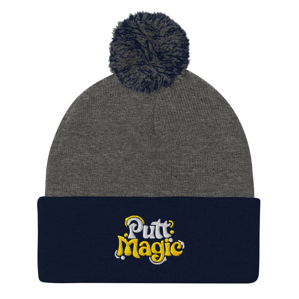 Putt Magic Embroidered Golf Pom-Pom Beanie - Funny Golf Tee by Swing Epic