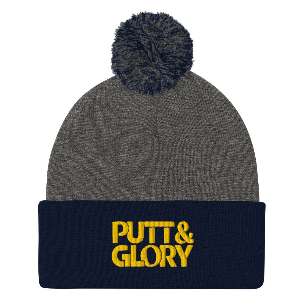 Putt and Glory Embroidered Golf Pom-Pom Beanie - Funny Golf Tee by Swing Epic