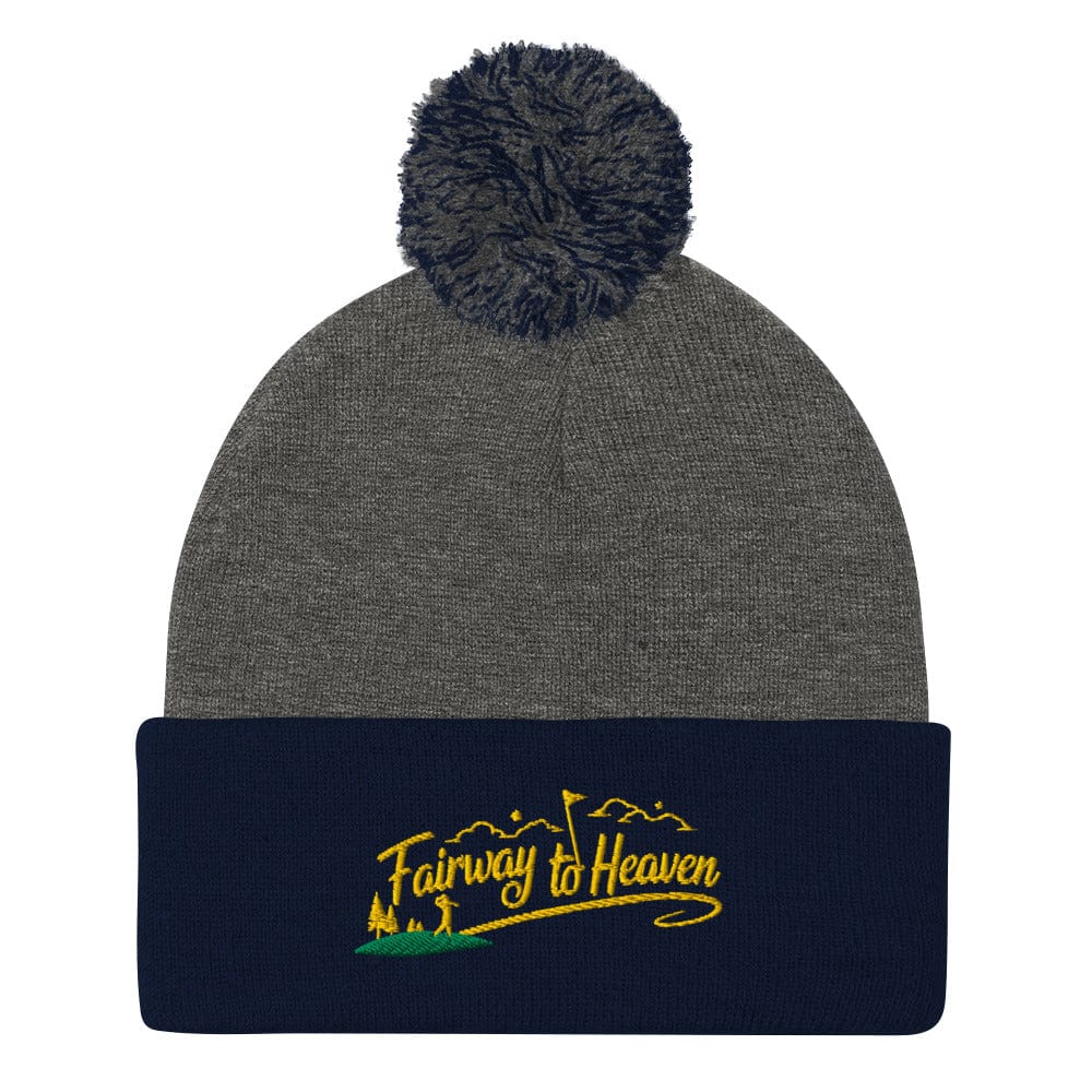 Fairway to Heaven Embroidered Golf Pom-Pom Beanie - Funny Golf Tee by Swing Epic