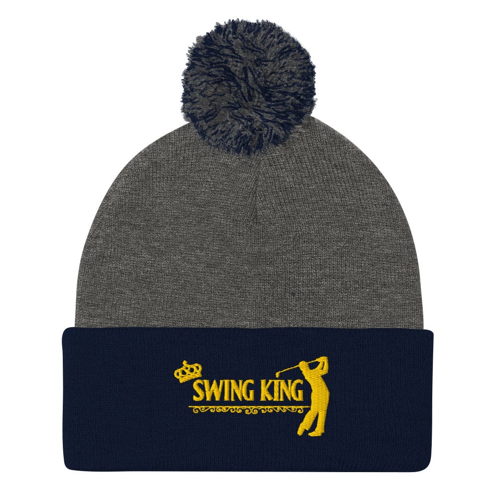 Swing King Ultimate Champ Embroidered Golf Pom-Pom Beanie - Funny Golf Tee by Swing Epic