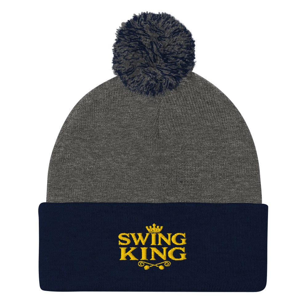 Swing King Ultimate Champ Embroidered Golf Pom-Pom Beanie - Funny Golf Tee by Swing Epic