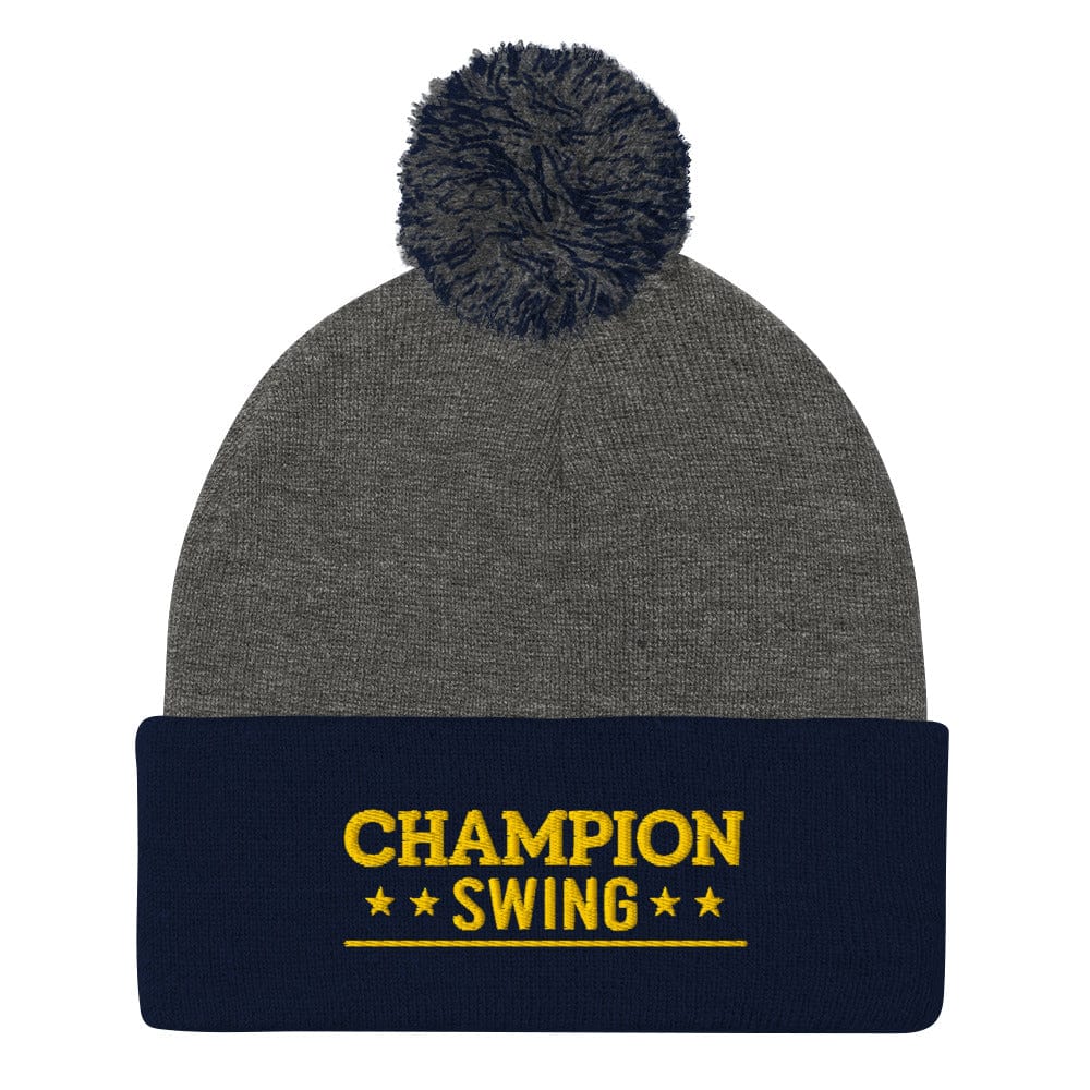 Champion Swing Embroidered Golf Pom-Pom Beanie - Funny Golf Tee by Swing Epic
