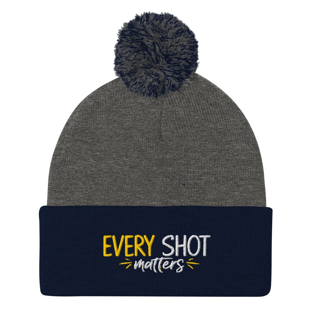Every Shot Matters Quirky Embroidered Golf Pom-Pom Beanie - Funny Golf Tee by Swing Epic
