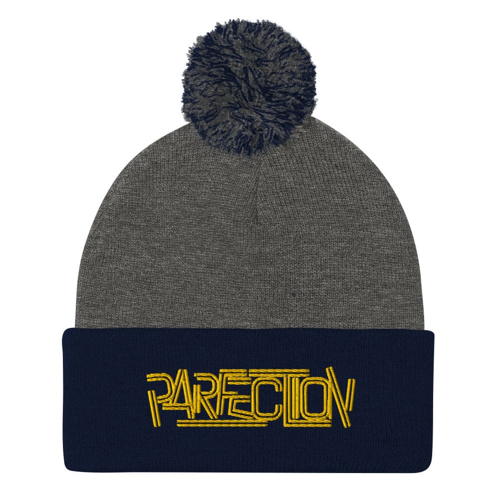 Parfection Script Embroidered Golf Pom-Pom Beanie - Funny Golf Tee by Swing Epic