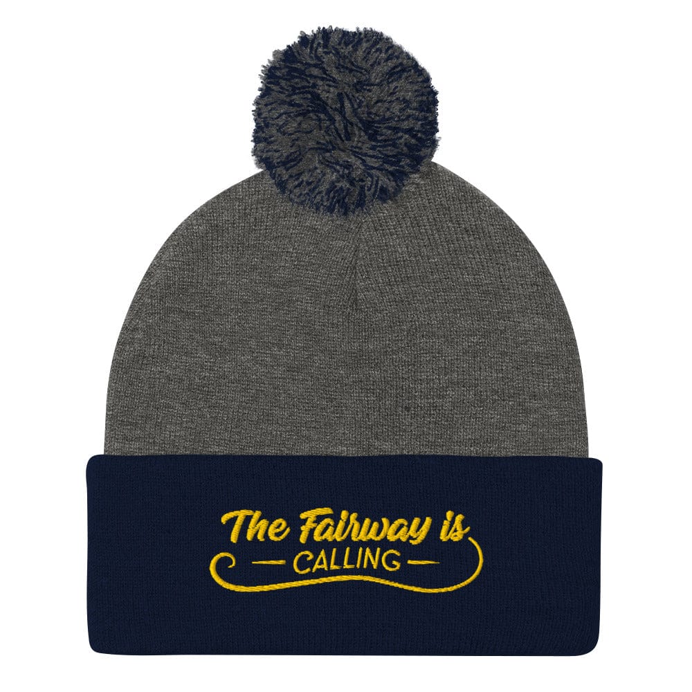 The Fairway Is Calling Quirky Embroidered Golf Pom-Pom Beanie - Funny Golf Tee by Swing Epic