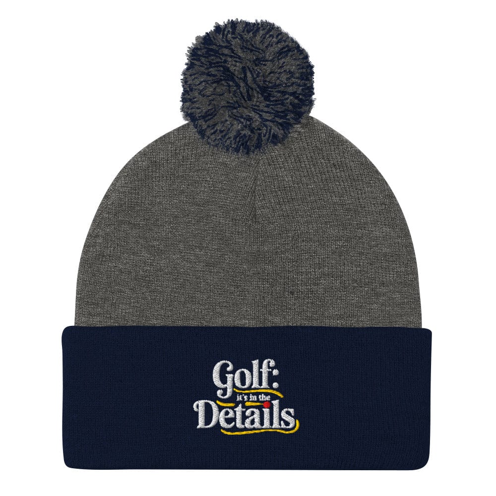 Golf It's in the Details Fun Embroidered Golf Pom-Pom Beanie - Funny Golf Tee by Swing Epic