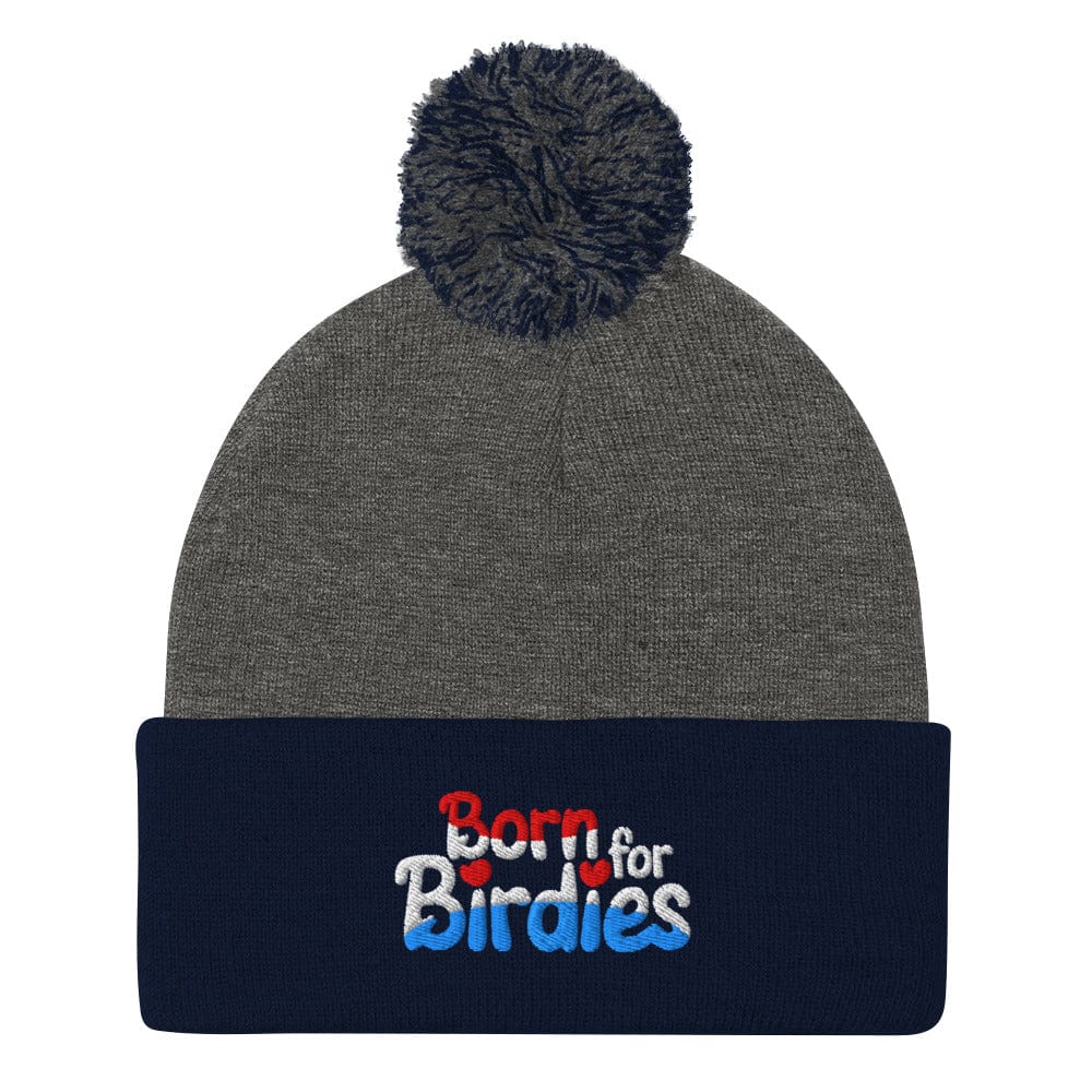 Born for Birdies Patriotic Embroidered Golf Pom-Pom Beanie - Funny Golf Tee by Swing Epic