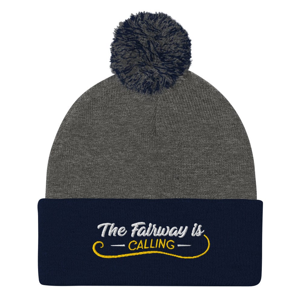 The Fairway Is Calling Quirky Embroidered Golf Pom-Pom Beanie - Funny Golf Tee by Swing Epic