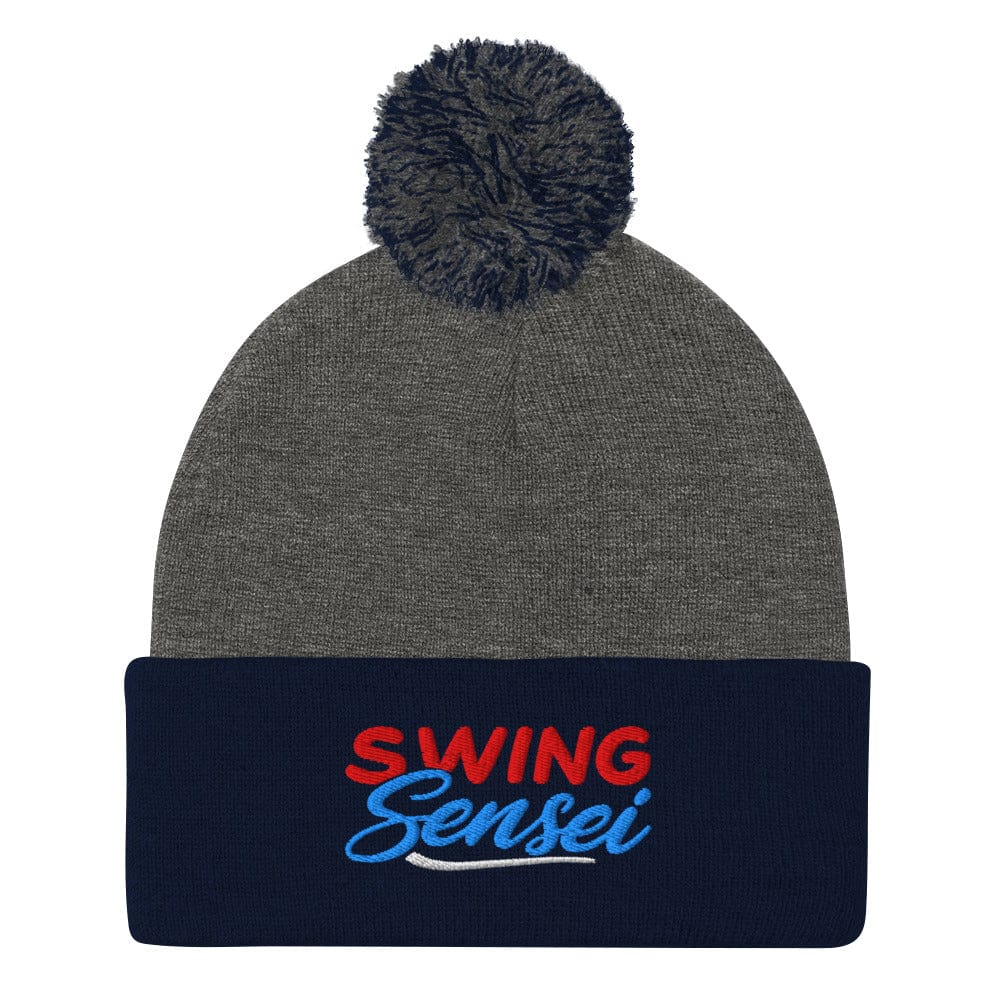 SWING Sensei Embroidered Golf Pom-Pom Beanie - Funny Golf Tee by Swing Epic