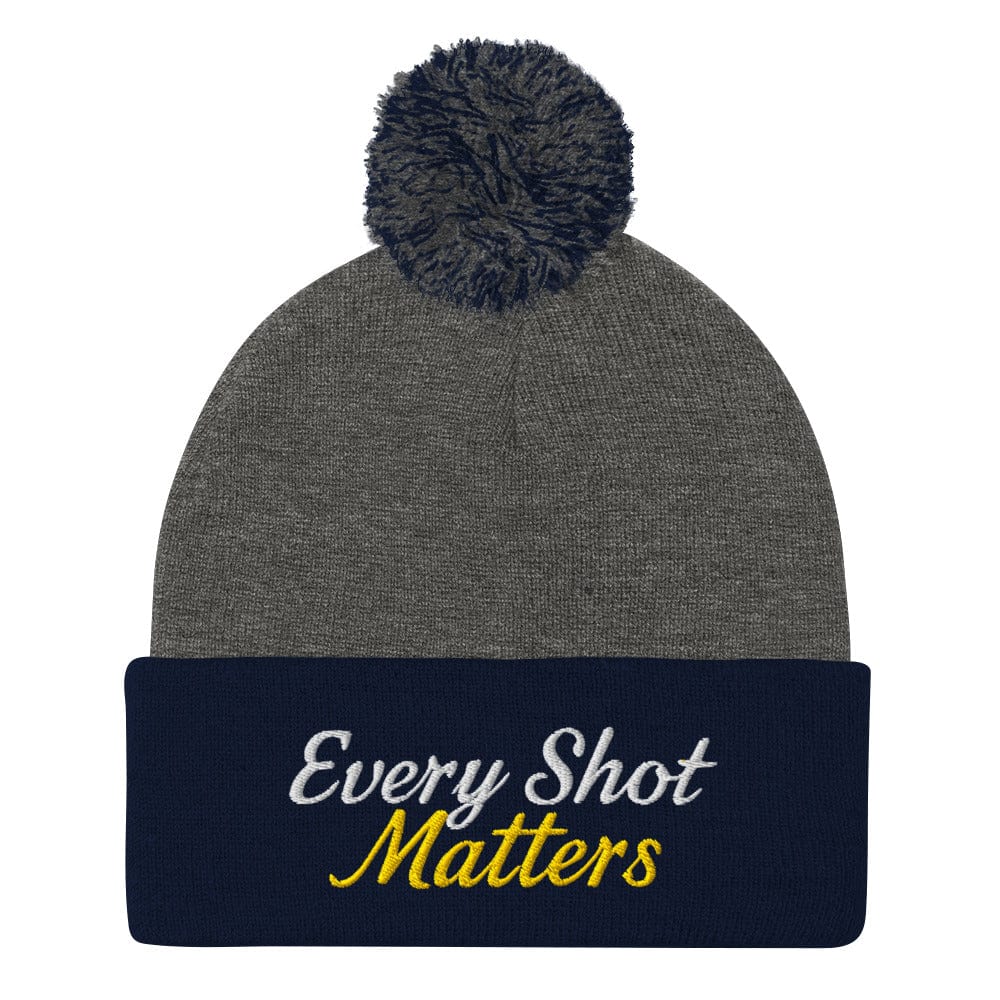 Every Shot Matters Fun Embroidered Golf Pom-Pom Beanie - Funny Golf Tee by Swing Epic