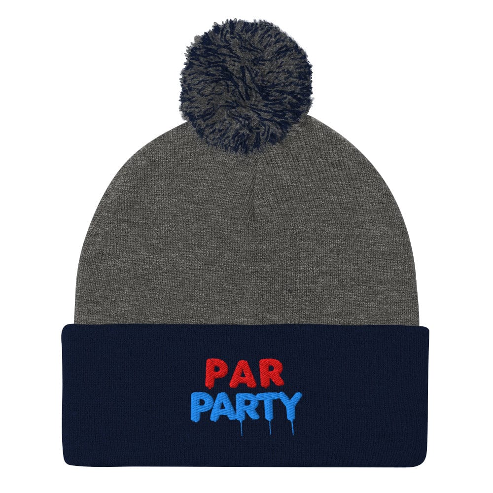 Par Party Fun Embroidered Golf Pom-Pom Beanie - Funny Golf Tee by Swing Epic