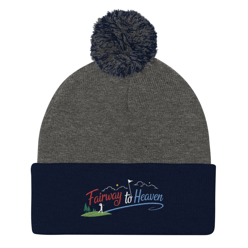 Fairway to Heaven Embroidered Golf Pom-Pom Beanie - Funny Golf Tee by Swing Epic