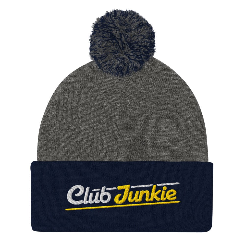 Club Junkie Embroidered Golf Pom-Pom Beanie - Funny Golf Tee by Swing Epic