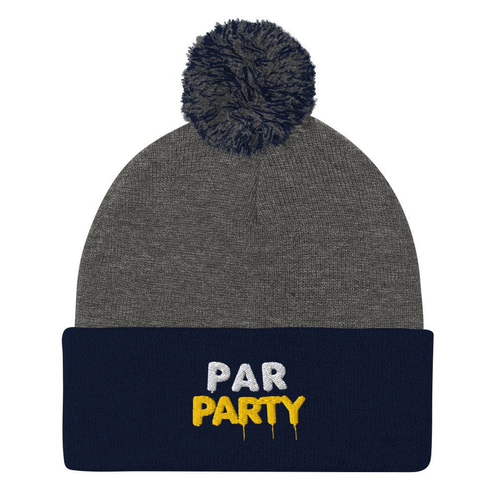 Par Party Fun Embroidered Golf Pom-Pom Beanie - Funny Golf Tee by Swing Epic